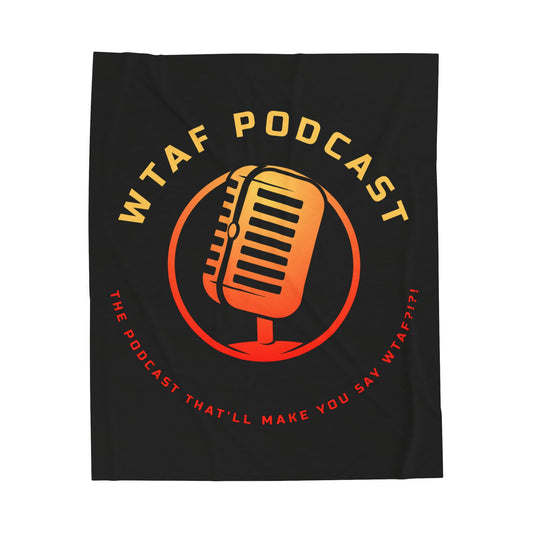 Plush Blanket with 'Wtaf Podcast' Design